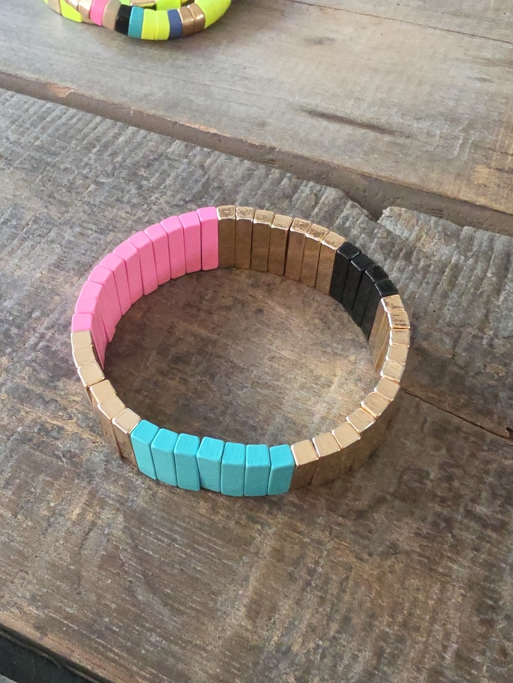 Color Block Stretch Bracelets in Multicolor - Picture 5 of 5